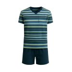 Charlie Choe Heren Pyjama Shortama Navy Gestreept