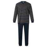 Gentlemen Heren Pyjama single jersey met V hals Navy