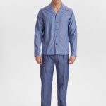 JBS JBS Heren Pyjama Set Lang Gestreept Met Knoopsluiting Lichtblauw