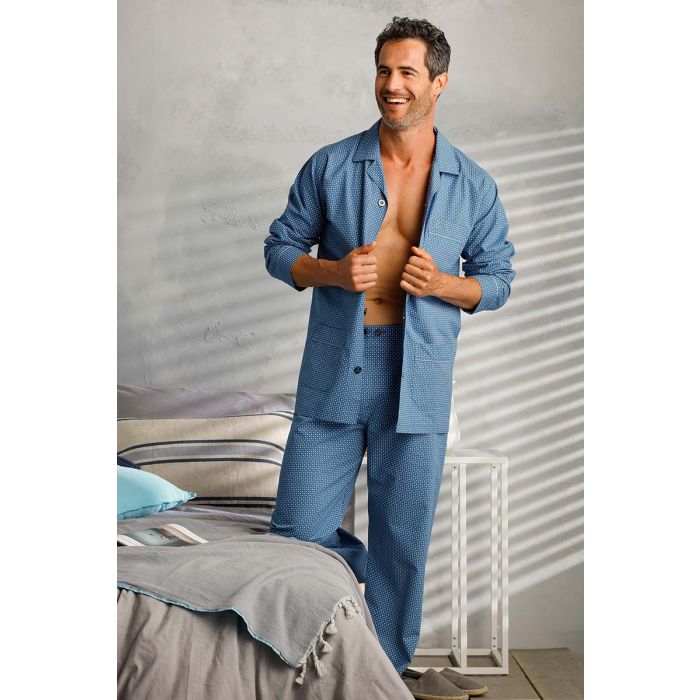 robson-pyjama-048hzv-1.jpg Doorknoop heren pyjama Robson | Pyjama webshop | Online de mooiste pyjama's, nachthemden, ondermode en meer - Afbeelding 1