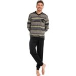 Robson heren pyjama V hals 704 2 (Zwart)