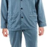 Robson Heren pyjama Satijn Blue Knoopsluiting 48 Blauw | bol
