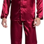 Satijnen pyjama voor heren, nachtkleding, loungewear, Bordeaux, XL : Amazon.nl: Kleding, schoenen & sieraden