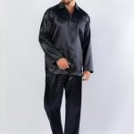 Elegante Noah satijnen herenpyjama | Pyjama Heren Volwassenen | Knoopsluiting | Lange... | bol