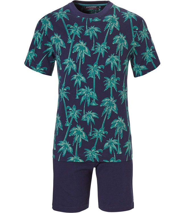 shortama-jongens-561rka-1.jpg Pastunette jr katoenen shortama voor jongens 'Ocean Life, Palms Beach' - Afbeelding 1