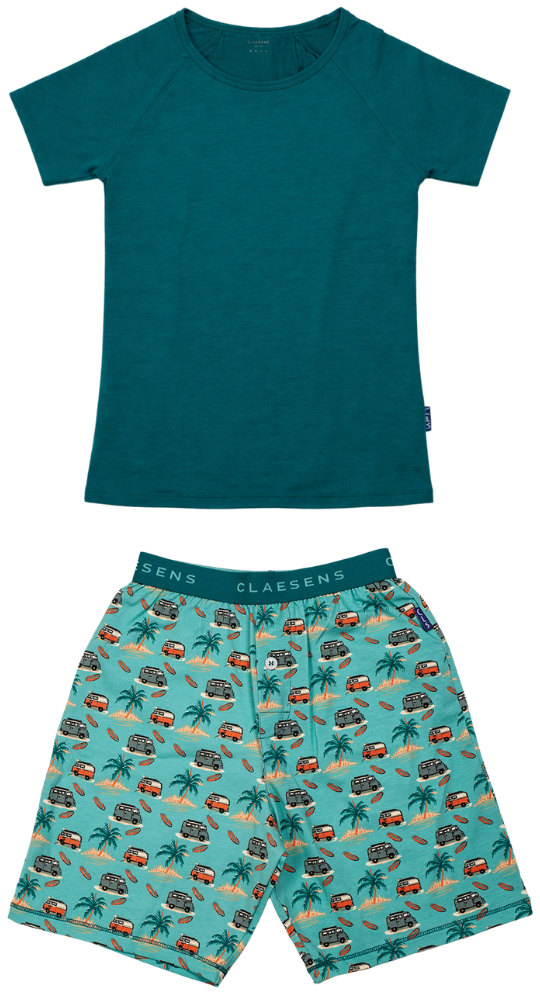 shortama-jongens-691dkp-1.jpg Claesens Jongens Shortama Happy Camper - Afbeelding 1
