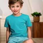 Little Label Pyjama Jongens Maat 98 104/4Y aqua blauw print Shortama Zachte... | bol
