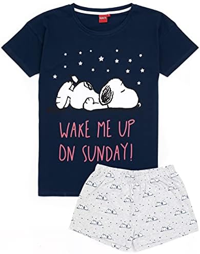 snoopy-pyjama-295csi-1.jpg Snoopy Pyjamas Ladies Womens Top Long or Short Bottom Options Navy PJs : Amazon.nl: Fashion - Afbeelding 1