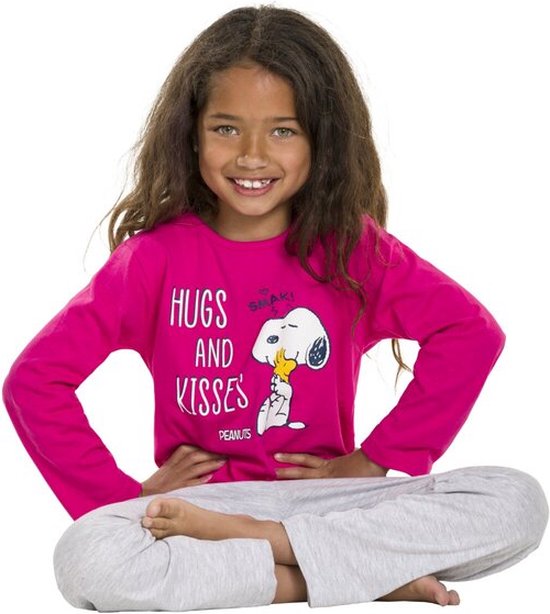 snoopy-pyjama-429tfy-1.jpg Snoopy | Pyjama kinderen | Lange mouw | 100% Katoen | Maat 104/110 - Afbeelding 1