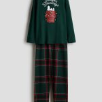 Katoenen pyjama met motief Donkergroen/Snoopy KINDEREN | H&M NL