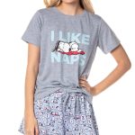 INTIMO Peanuts Women's Snoopy Nightgown – Soft 100% Cotton Sleep Pajama Shirt, Fresh & New Character Design,
