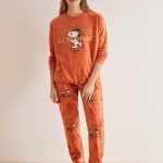 women'secret THE PEANUTS SNOOPY VOYAGE Pyjama naranja/oranje Zalando.nl