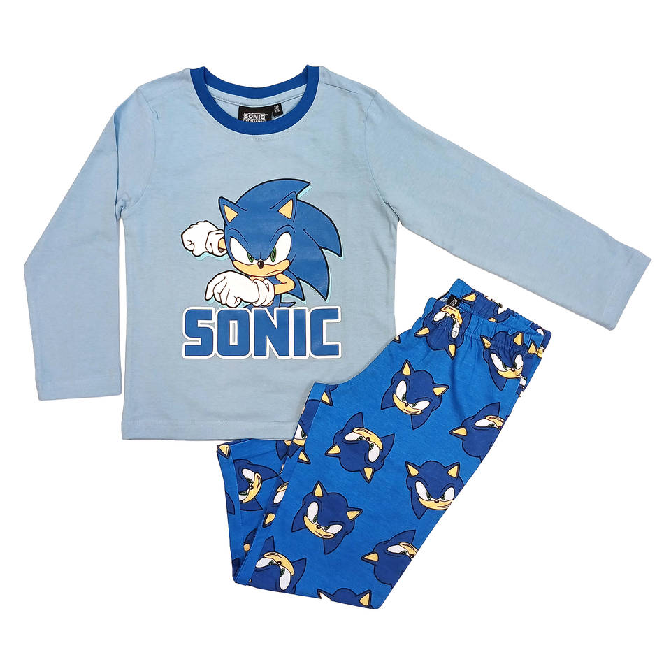 sonic-pyjama-079aja-1.jpg Sonic the Hedgehog pyjama 122/128 - Afbeelding 1