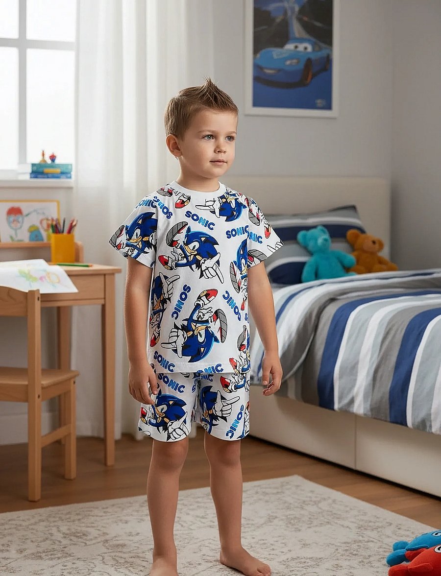 sonic-pyjama-100nhi-1.jpg Sonic Pyjama (SUSEZ20063 WHITE) Pyjamasets Boozt.com - Afbeelding 1