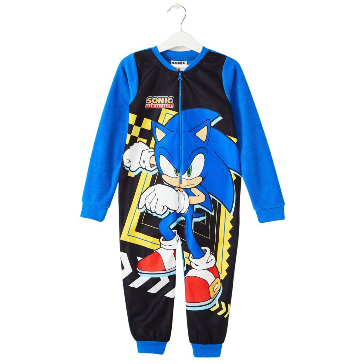 sonic-pyjama-139cug-1.jpg Sonic Onesie / Jumpsuit Fleece 123Kinderwinkel - Afbeelding 1