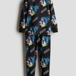 Pyjama van katoenen tricot met print Zwart/Sonic the Hedgehog KINDEREN | H&M NL