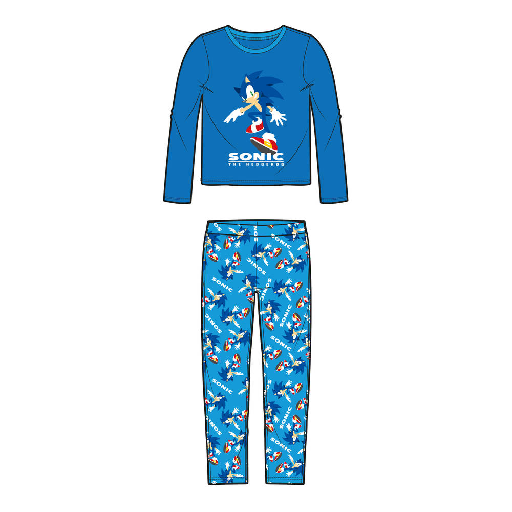 sonic-pyjama-683vbm-1.jpg Sonic pyjama maat 122/128 - Afbeelding 1