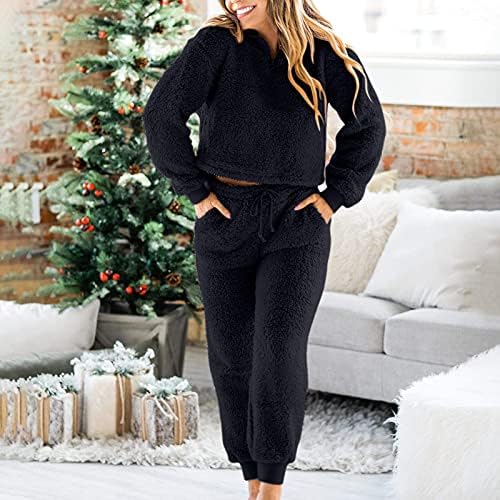 teddy-pyjama-813wum-1.jpg Dames vrijetijdspak Teddy huispak joggingpak fleece slaappak, pyjamaset dames knus tweedelig pluizig bovenkleding en broek nachtkleding warm winter thermokleding loungewear, zwart, XXL : Amazon.nl: Kleding, schoenen & sieraden - Afbeelding 1