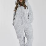 Loungeable LOUNGEABLE LADIES SHERPA XL ALL IN ONE SHERPA XL EARS TEDDY ALL IN ONE Pyjama silver/zilverkleurig Zalando.nl