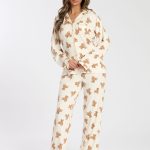 Kopen Loungeable Teddybeer Pyjama Set met Knopen en Lange Broek met Bies van Next Nederland