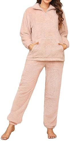 teddy-pyjama-dames-124cpr-1.jpg Tuopuda Pyjama voor dames, lange pyjamaset, fleece, winter, loungewear, huispak, wollig, met ritssluiting, warm, tweedelig, winterbovenstuk met lange mouwen en pyjamabroek, roze, XL : Amazon.nl: Kleding, schoenen & sieraden - Afbeelding 1