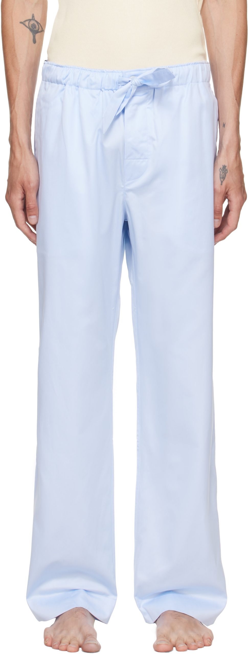 tekla-pyjama-667wsc-1.jpg Blue Sateen Pyjama Pants - Afbeelding 1