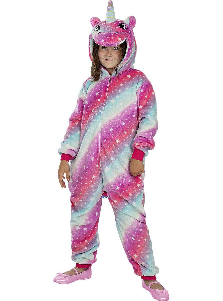 unicorn-pyjama-031jof-1.jpg Veelkleurig Eenhoorn Onesie kostuum voor kinderen. Volgende dag geleverd | Funidelia - Afbeelding 1