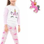 Eenhoorn pyjama roze maat 98 104 (3 4 jaar) Unicorn pyjama jurk prinses + Eenhoorn ketting | bol