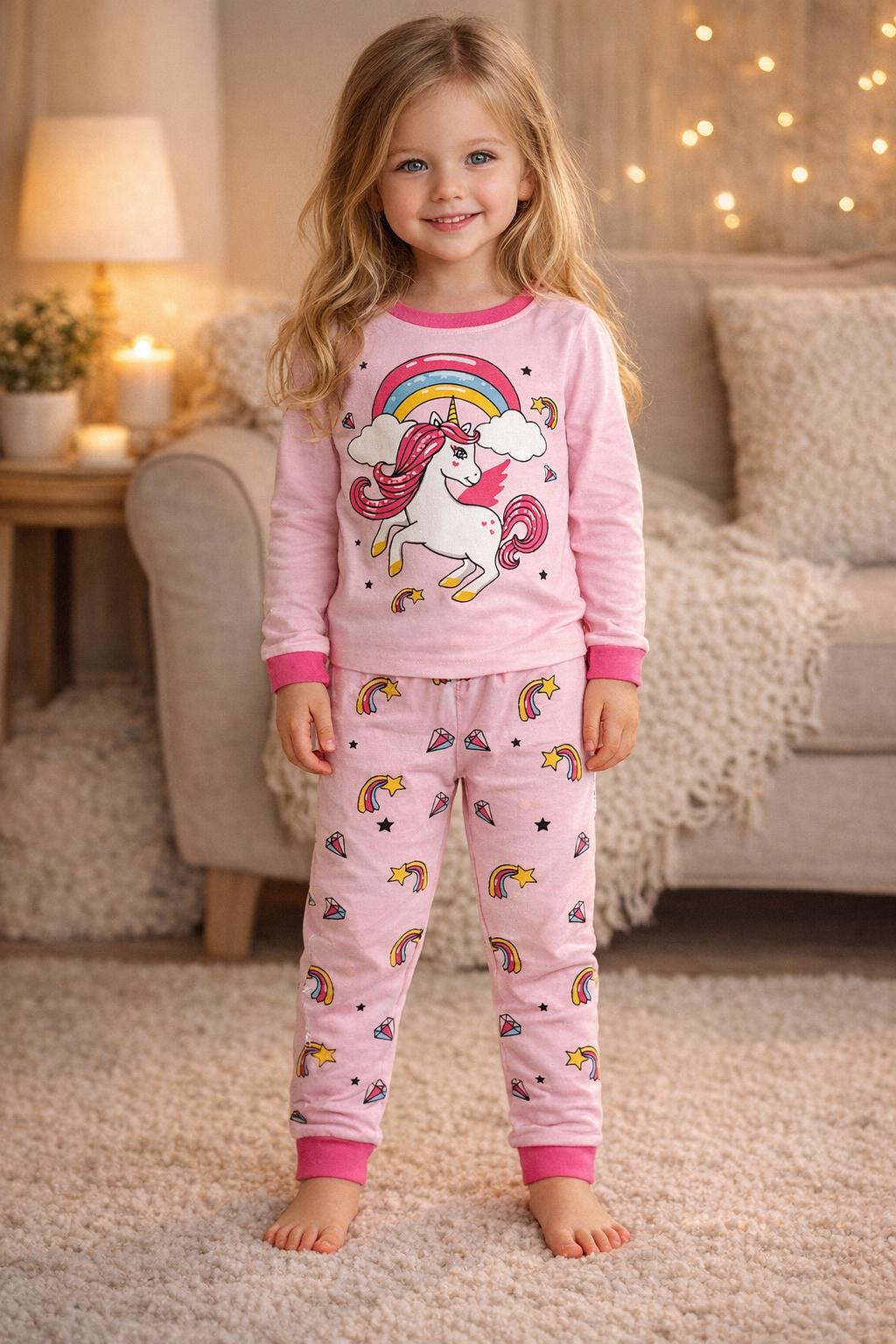unicorn-pyjama-479umr-1.jpg Rainbow Unicorn Pyjamas | Kids Pjs | Girls Pajama Set | Kids PJ Etsy - Afbeelding 1