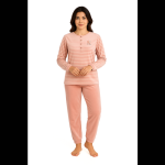 Cocodream Velours dames pyjama roze gestreept