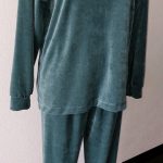 Lunatex velours dames pyjama/huispak groen M €5 korting