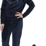 Dames velours pyjama lounge set huispak in geschenkdoos, maat S, kleur zwart | bol