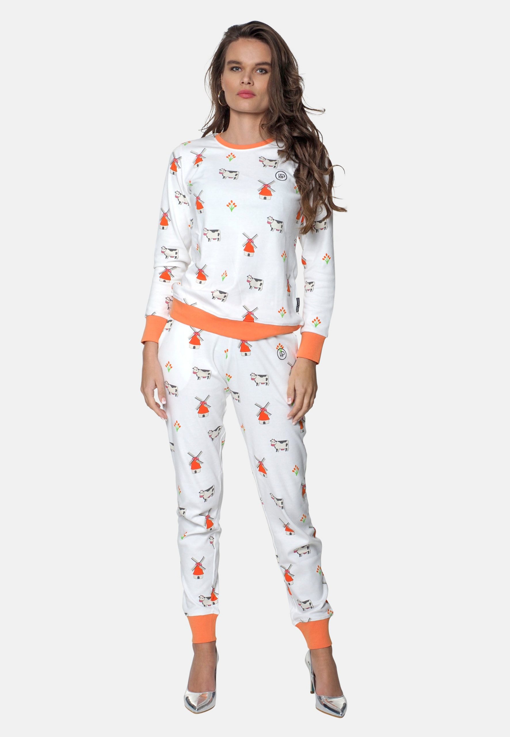 vrouwen-pyjama-409zif-1.jpg Damespyjama set met shirt en pyjama broek Dutch Edition - Afbeelding 1