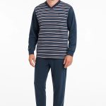 Gentlemen Warme heren pyjama badstof Streep – Sliponline