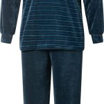 Gentlemen warme heren pyjama Velours V hals Donkerblauw Maat XL 114243 | bol