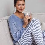 Pastunette dames pyjama fleece kwaliteit blue