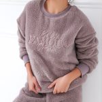 Cadeau Voor Dames Warme Pyjama Damespyjama Set – Warme Pluizige Fleece Loungebroek Met Oversized Trui, 2 delig