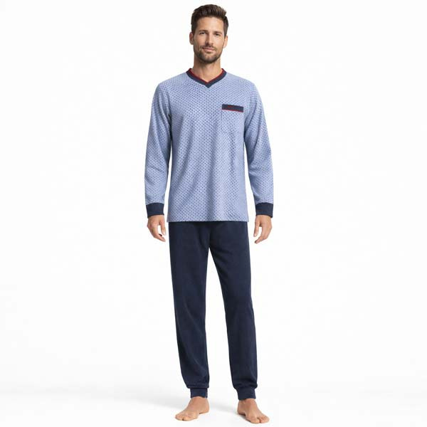 warme-pyjama-heren-463ljj-1.jpg Warme heren badstof pyjama Gentlemen aangeruwd 114278 | Lingeriehuisonline - Afbeelding 1