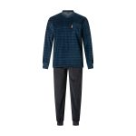 Gentlemen Heren pyjama velours met V hals Marine
