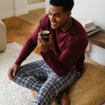 Phil & Co Phil & Co Heren Winter Pyjama Set Lang Rood/Grijs Geruit