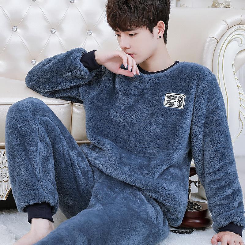 winter-pyjama-heren-987ptq-1.jpg Heren flanellen pyjama herfst winter pluche verdikte trui koraal pluche warm casual huispak kopen vanaf een prijs van 22 | Joom - Afbeelding 1