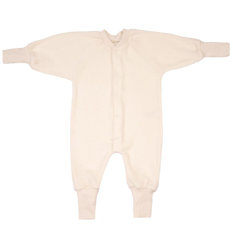 wollen-pyjama-609nws-1.jpg Pyjama 1 delig zonder Voetjes Biologisch Wollen Badstof - Afbeelding 1