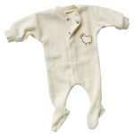 Wollen pyjama met voeten Embroidery Engel Natur