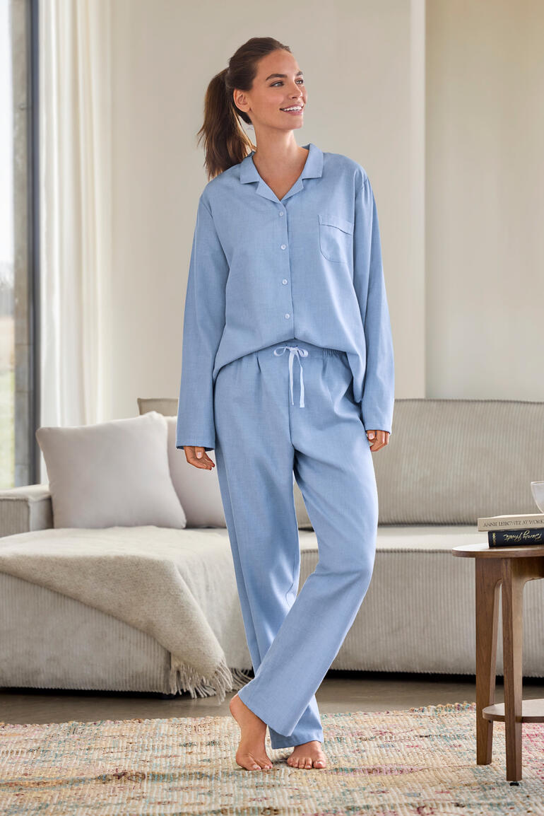 wollen-pyjama-dames-202jya-1.jpg NOVILA flanellen pyjama met wol - Afbeelding 1