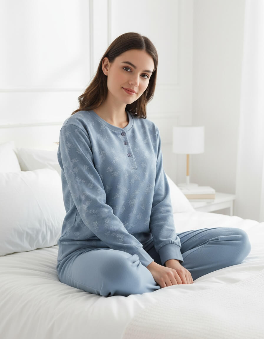wollen-pyjama-dames-549ytr-1.jpg Fleece pyjama dames kopen? Warm & Zacht | Onder €43 – Pyjamaonline - Afbeelding 1