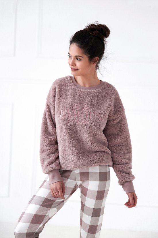 zachte-pyjama-dames-609bte-1.jpg S& Sensis Warme Winter Pyjama Dames Fleece interlock lange mouw lange broek | bol - Afbeelding 1
