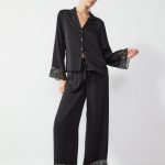 Anna Field by Zalando SATIN STYLE WITH LACE CUFF DETAIL SET Pyjama black/zwart Zalando.nl