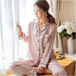 HNGM Zijden pyjama's Dames zijde satijn pyjama pyjama set paar pyjama twee stuk set (Color : Lg Pink, Size : XXXX Large) : Amazon.nl: Kleding, schoenen & sieraden