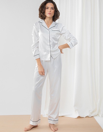 zijden-pyjama-052awt-1.jpg TC Dames Satijnen pyjama - Afbeelding 1