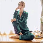 HNGM Zijden pyjama's Dames zijde satijn pyjama pyjama set paar pyjama twee stuk set (Color : Lg Green, Size : XXXX Large) : Amazon.nl: Kleding, schoenen & sieraden